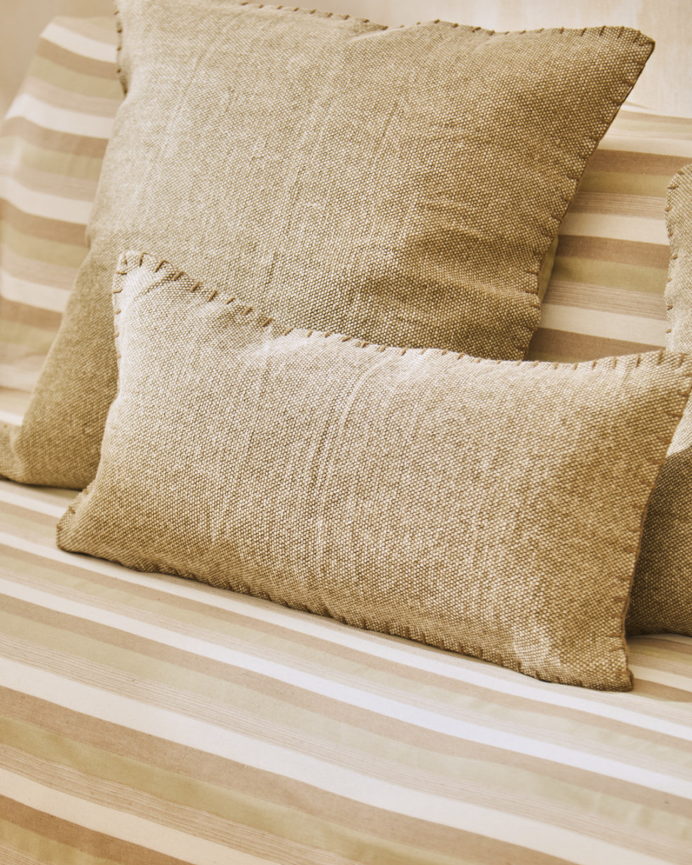 Fodera per cuscino in cotone dhurrie colore verde 30x60cm
