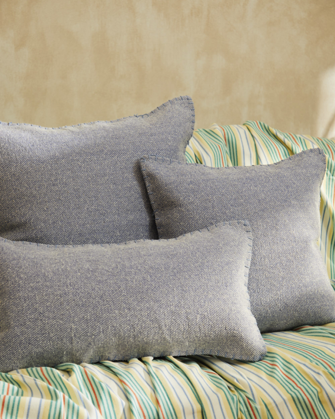 Fodera per cuscino in cotone dhurrie colore blu 30x60cm