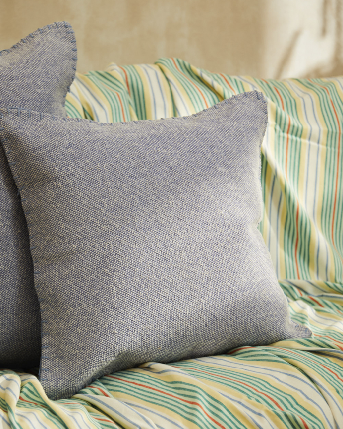 Fodera per cuscino in cotone dhurrie colore blu in varie misure
