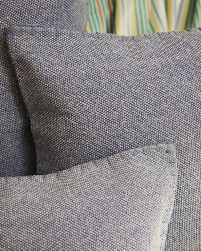 Fodera per cuscino in cotone dhurrie colore blu in varie misure