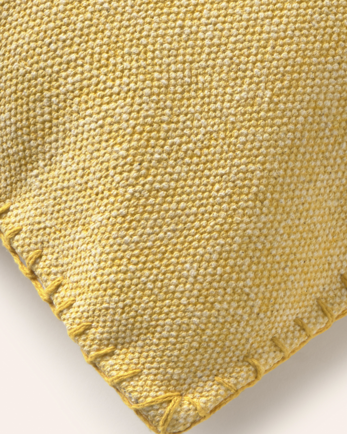 Fodera per cuscino in cotone dhurrie colore giallo in varie misure