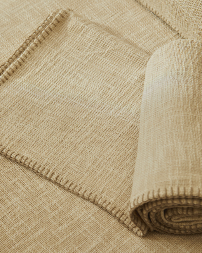 Plaid in cotone slub naturale 120x180cm