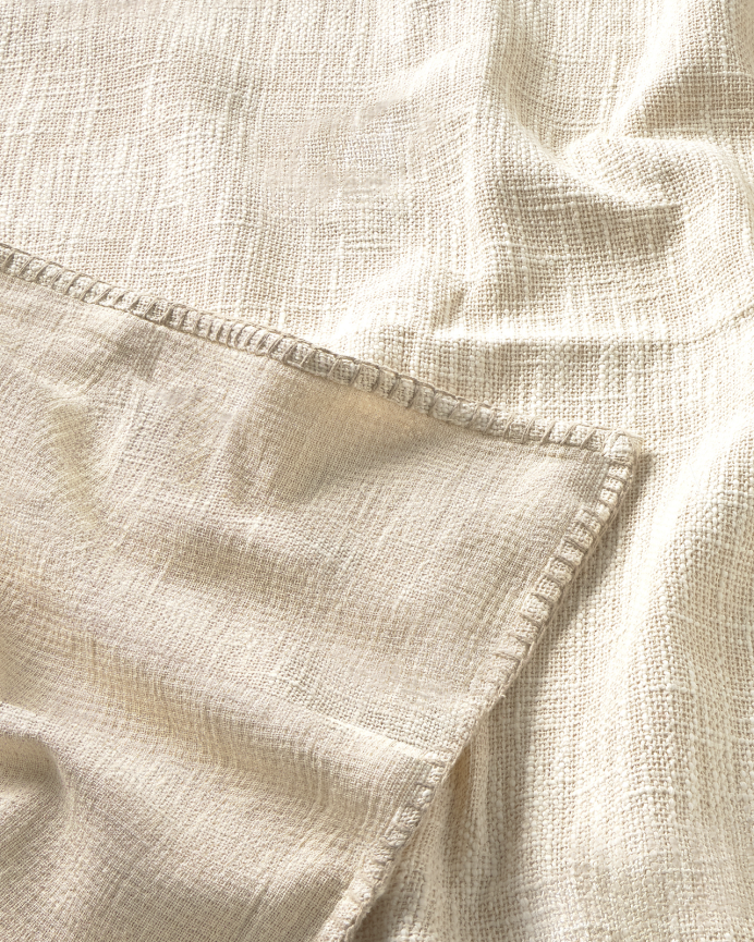 Plaid in cotone slub naturale 120x180cm