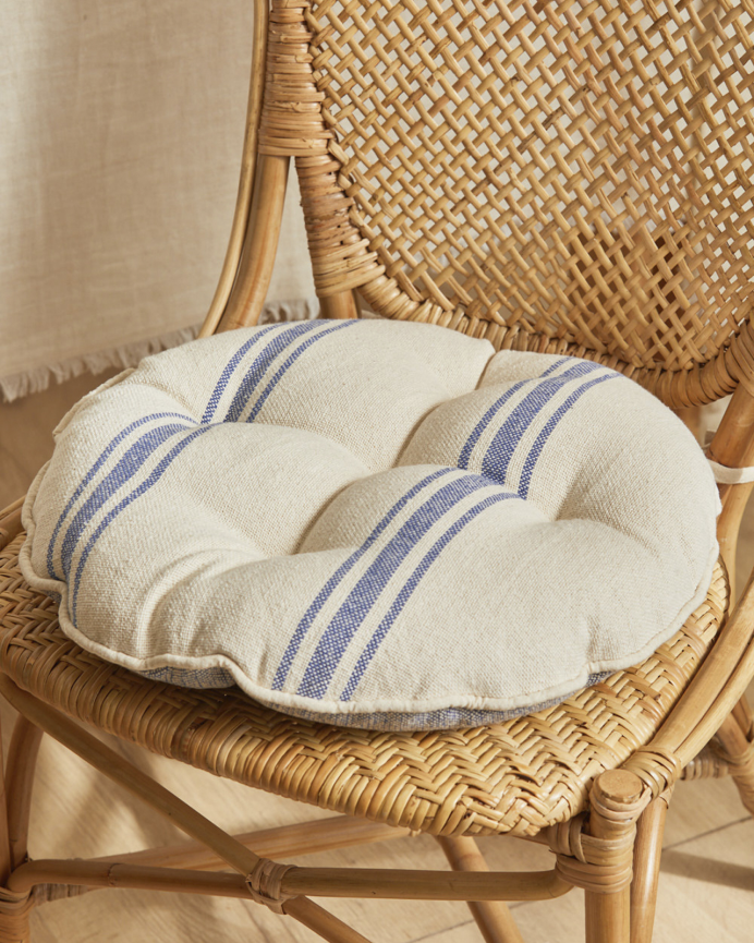 Cuscino rotondo per sedia in cotone 40x4cm