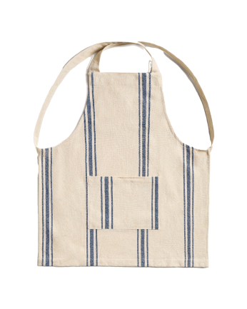Grembiule in cotone blu e naturale 70x64cm