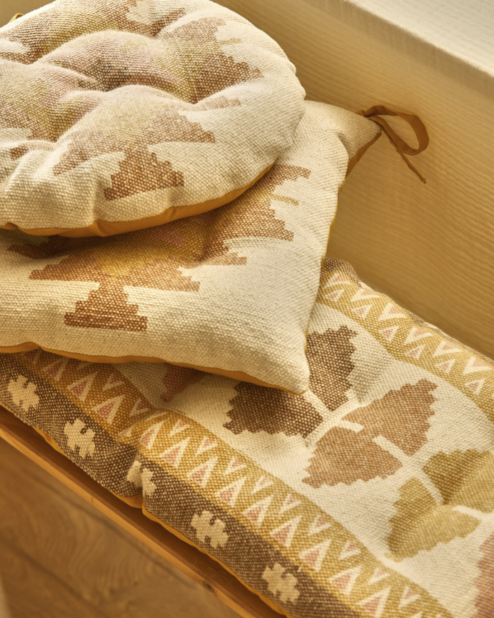 Cuscino rettangolare per panca in cotone dhurrie 40x120x4cm