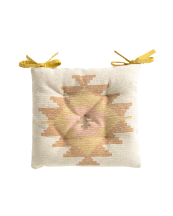 Cuscino quadrato per sedia in cotone dhurrie 40x40x4cm