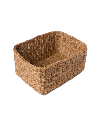 Cesta quadrata in giunco di mare 32x25x16cm