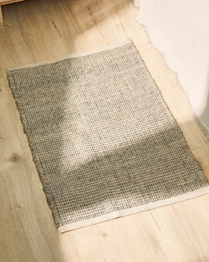 Tappeto in cotone e juta colore grigio scuro in diverse misure