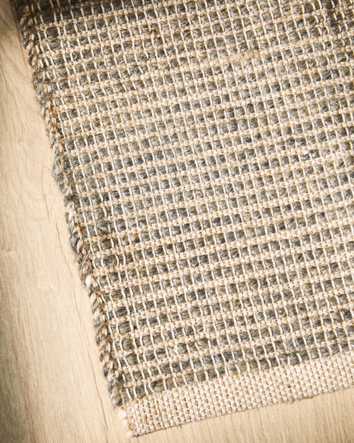 Tappeto in cotone e juta colore grigio scuro in diverse misure
