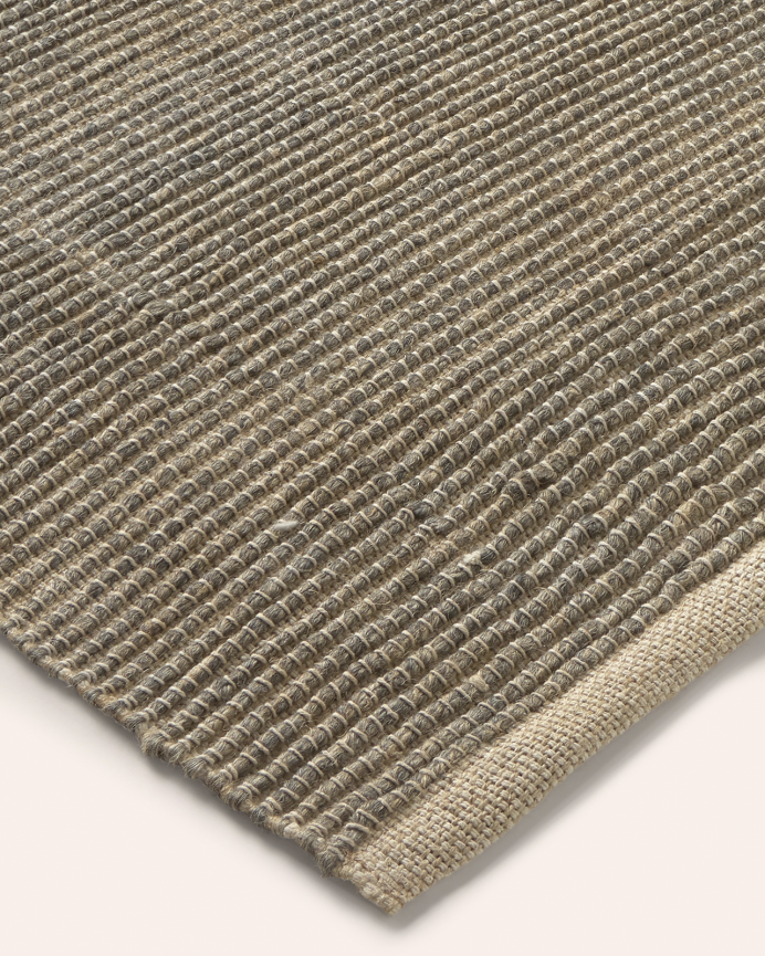 Tappeto in cotone e juta colore grigio scuro in diverse misure