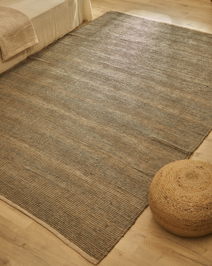 Tappeto in cotone e juta colore grigio scuro in diverse misure