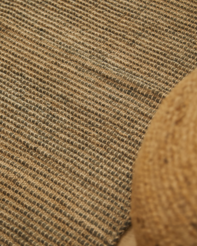 Tappeto in cotone e juta colore grigio scuro in diverse misure