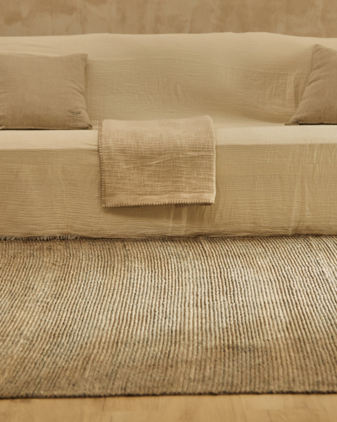 Tappeto in cotone e juta colore grigio scuro in diverse misure