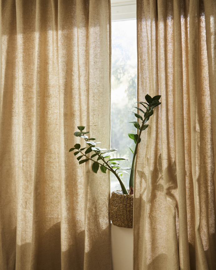 Tenda semi-opaca in cotone colore naturale 140x280cm