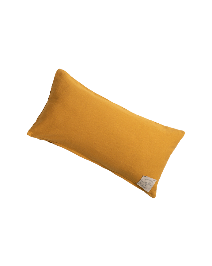 Fodera per cuscino in cotone vintage colore giallo 30x60cm
