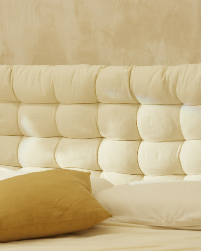 Testiera imbottita in cotone colore beige in diverse misure