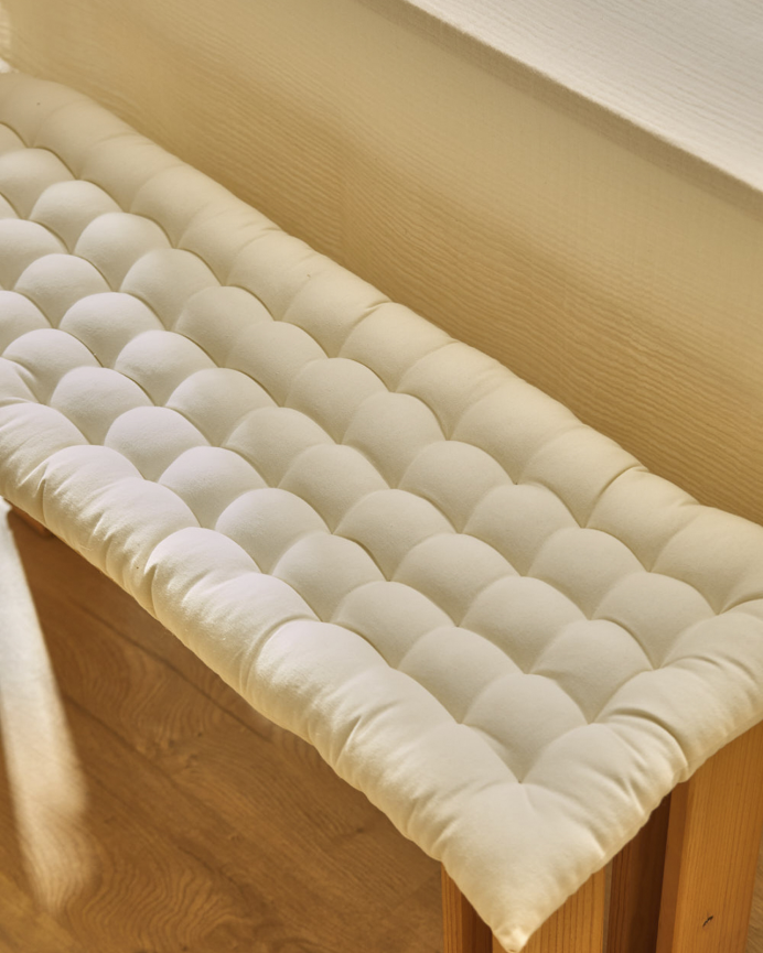 Cuscino rettangolare in cotone colore beige 40x120x4cm
