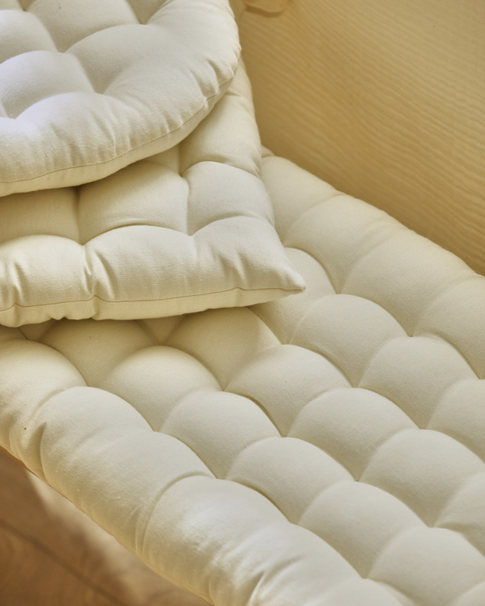 Cuscino rettangolare in cotone colore beige 40x120x4cm