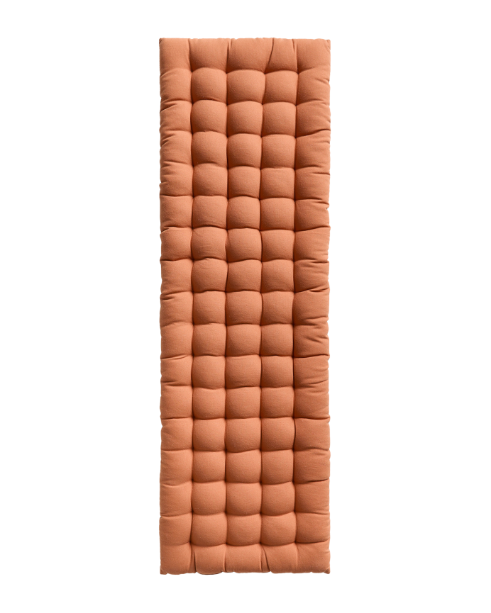 Cuscino rettangolare per panca in cotone colore terra 40x120x4cm