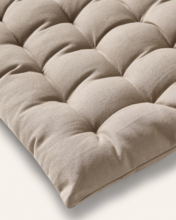 Cuscino rettangolare in cotone colore pietra 40x120x4cm