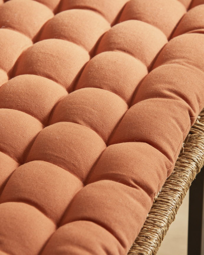 Cuscino rettangolare per panca in cotone colore terra 40x120x4cm
