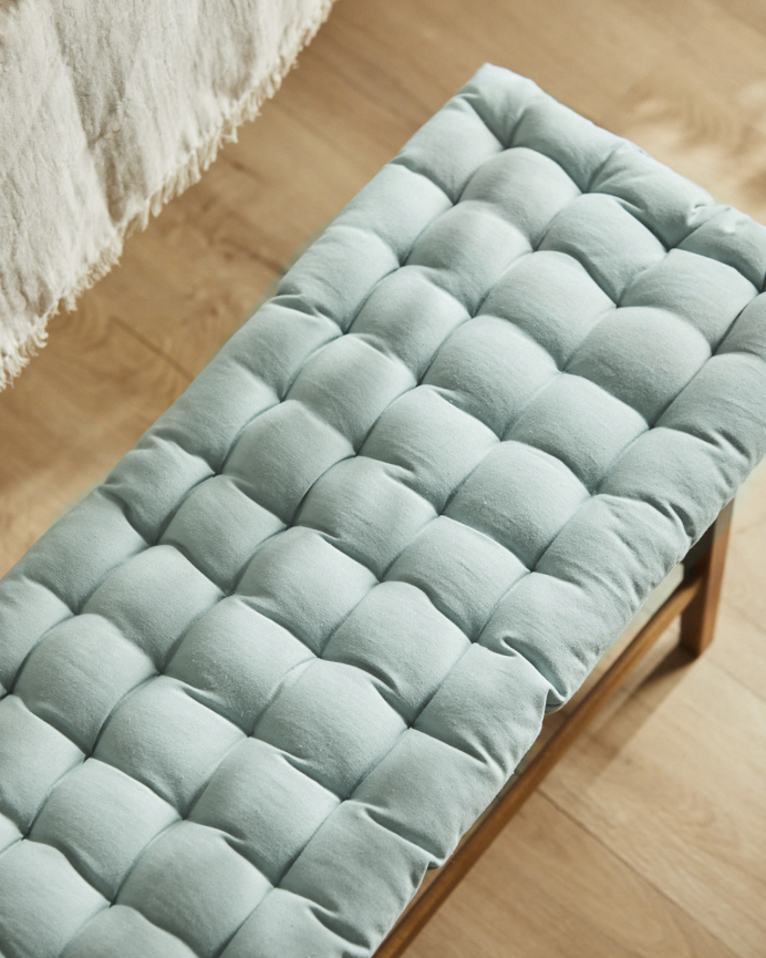 Cuscino rettangolare per panca in cotone colore verde chiaro 40x120x4cm
