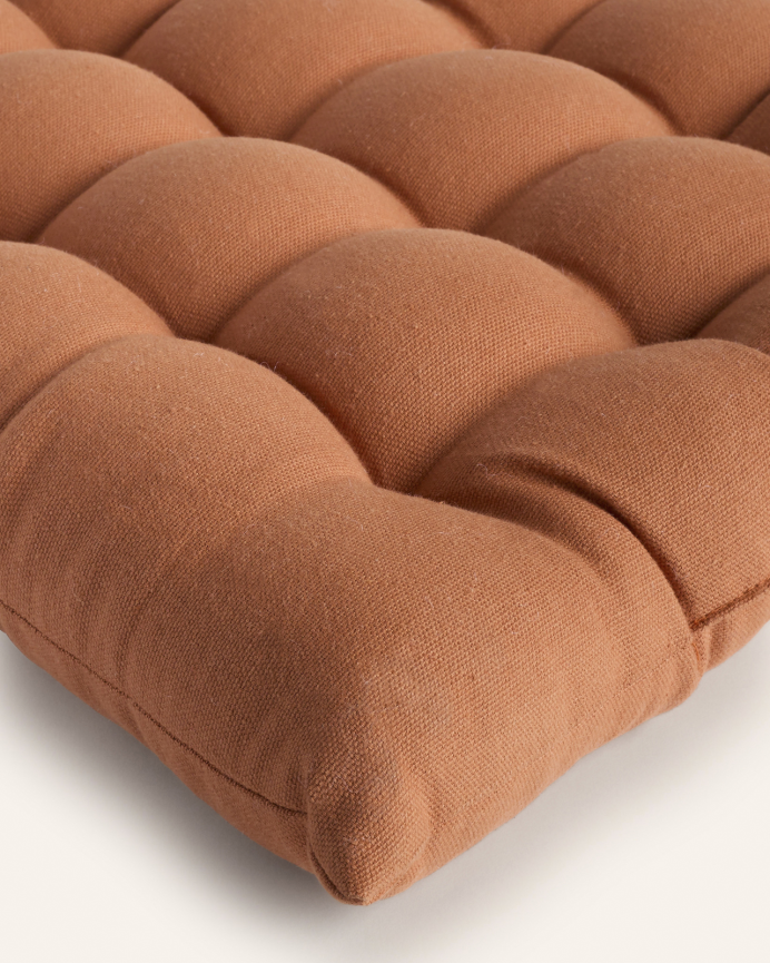 Cuscino rettangolare per panca in cotone colore terra 40x120x4cm