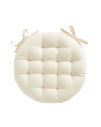 Cuscino rotondo in cotone colore beige 40x4cm