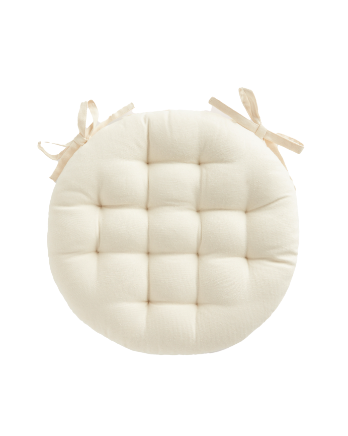 Cuscino rotondo in cotone colore beige 40x4cm