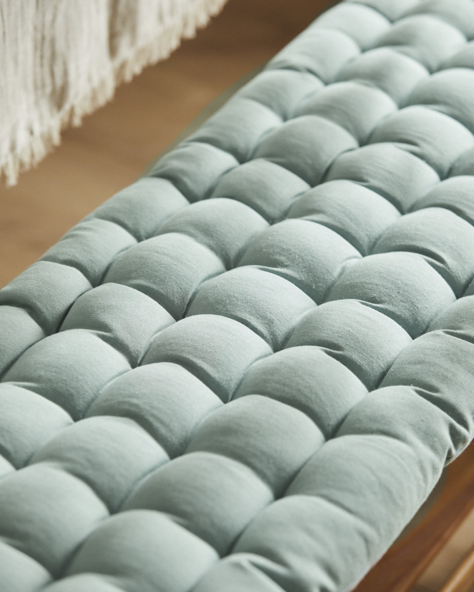 Cuscino rettangolare per panca in cotone colore verde chiaro 40x120x4cm