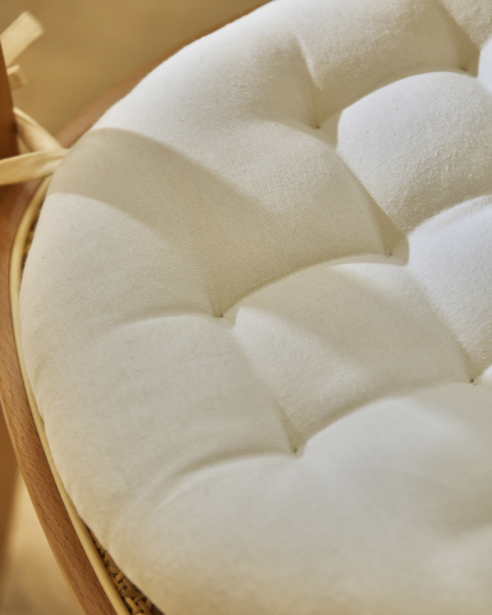 Cuscino rotondo in cotone colore beige 40x4cm