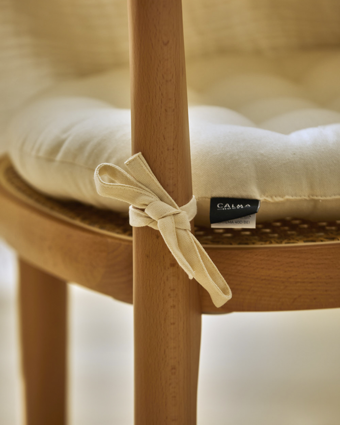 Cuscino rotondo in cotone colore beige 40x4cm