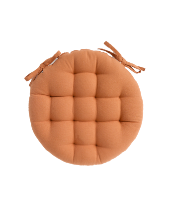 Cuscino rotondo per sedia in cotone colore terra 40x4cm
