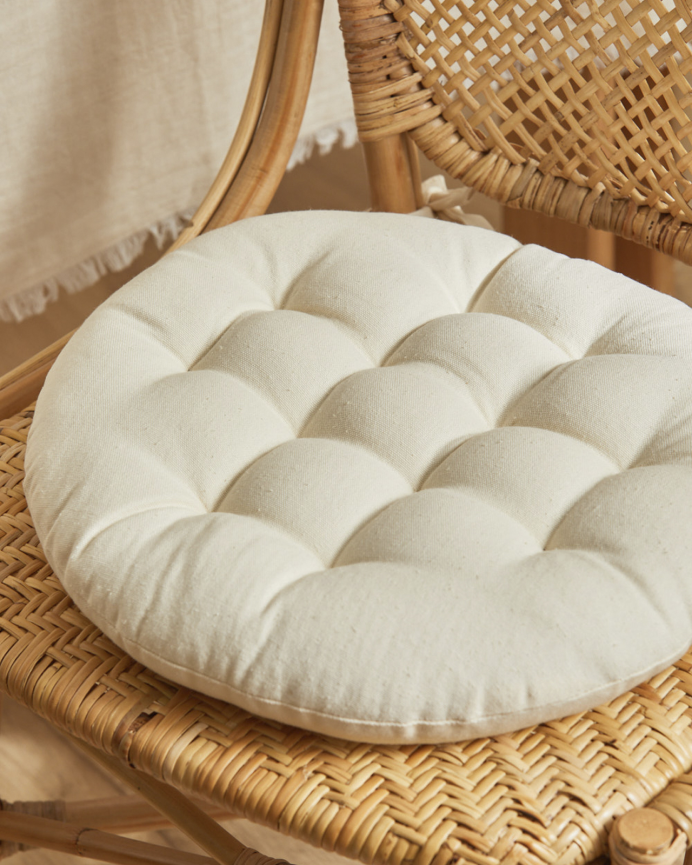 Cuscino rotondo in cotone colore beige 40x4cm