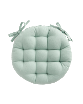 Cuscino rotondo per sedia in cotone colore verde chiaro 40x4cm