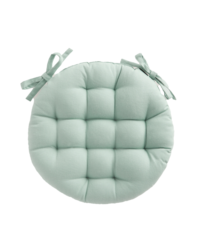 Cuscino rotondo per sedia in cotone colore verde chiaro 40x4cm