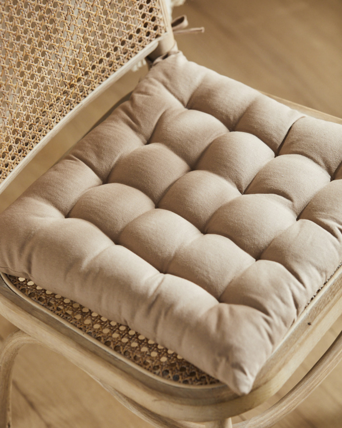 Cuscino quadrato in cotone colore beige 40x40x4cm