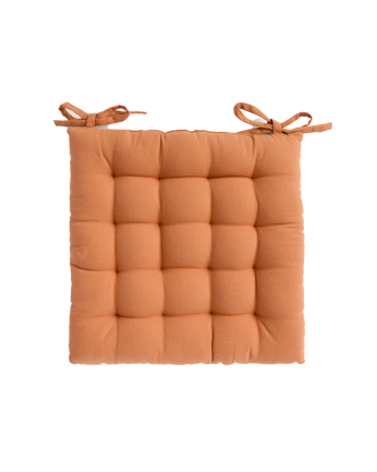 Cuscino quadrato per sedia in cotone colore terra 40x40x4cm