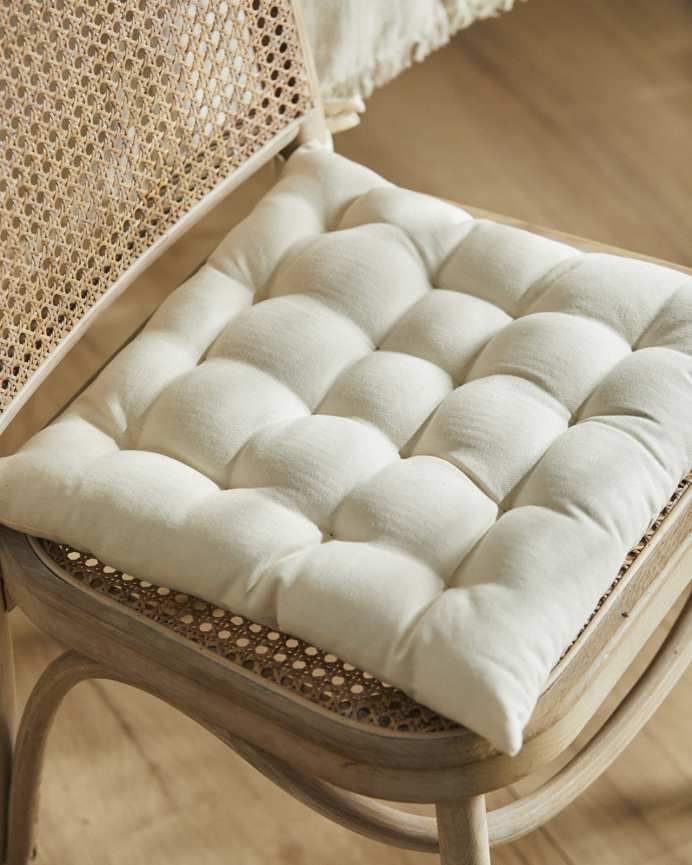 Cuscino quadrato in cotone colore beige 40x40x4cm