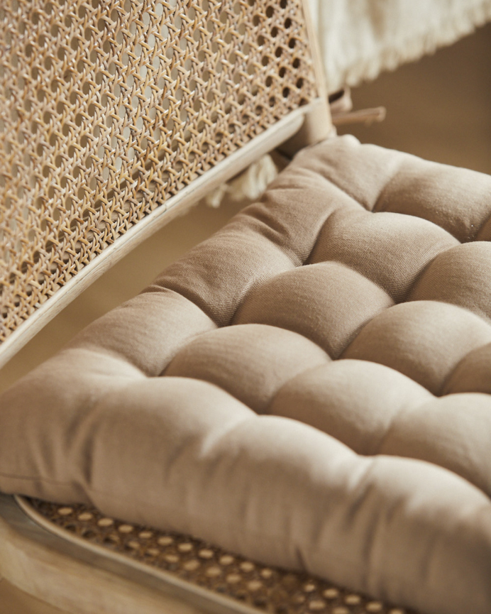 Cuscino quadrato in cotone colore beige 40x40x4cm