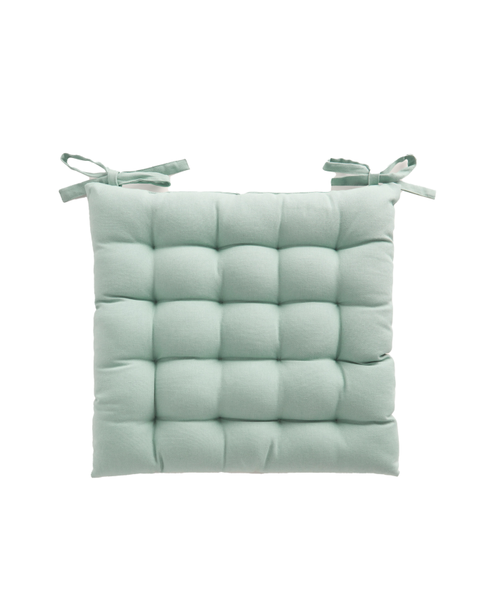 Cuscino quadrato per sedia in cotone colore verde chiaro 40x40x4cm