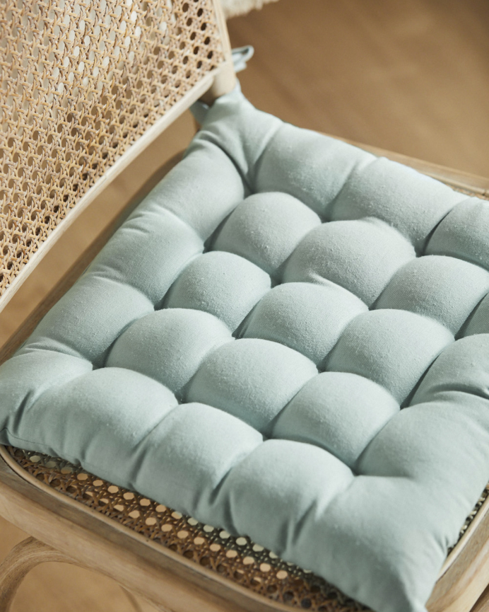 Cuscino quadrato per sedia in cotone colore verde chiaro 40x40x4cm