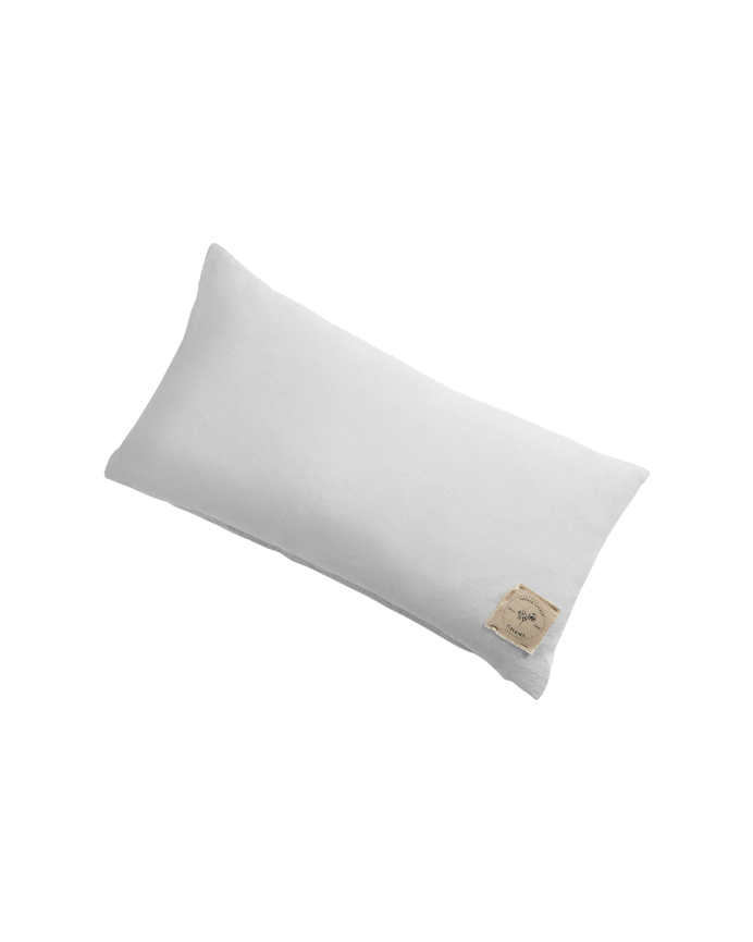 Fodera per cuscino in cotone vintage colore bianco 30x60cm