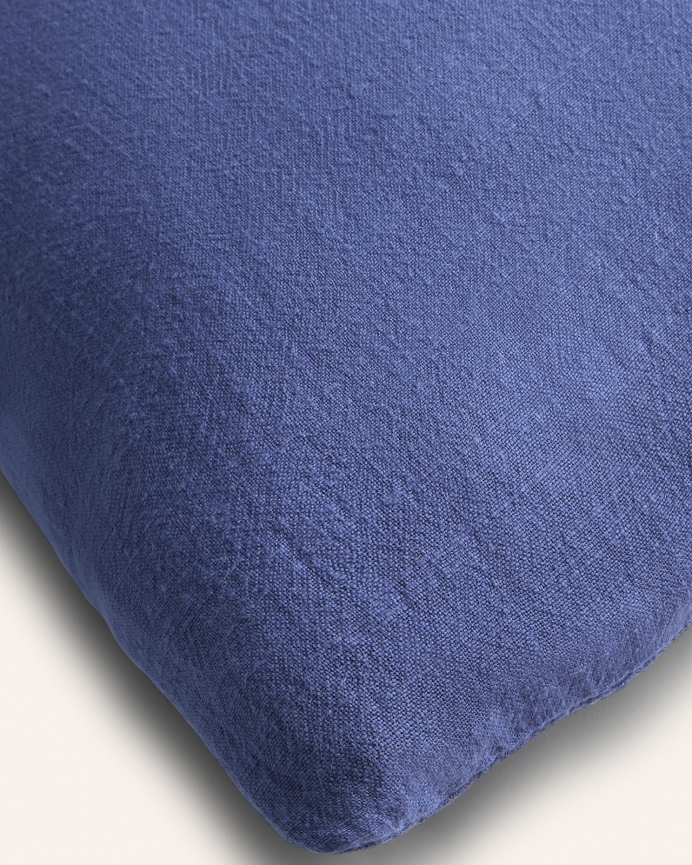 Fodera per cuscino in cotone vintage colore blu 30x60cm