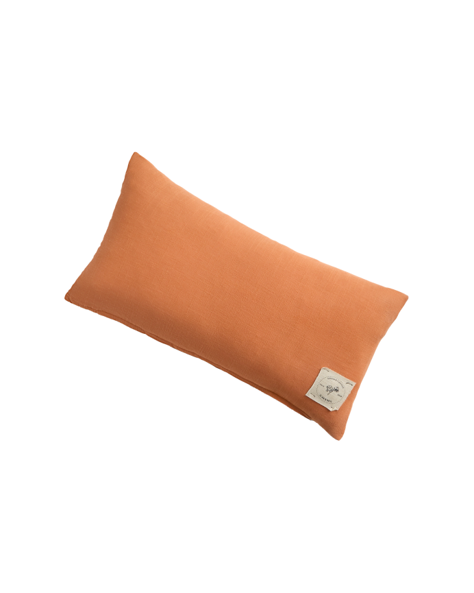 Fodera per cuscino in cotone vintage colore terra 30x60cm