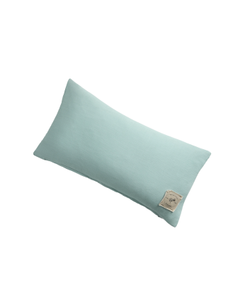 Fodera per cuscino in cotone vintage colore turchese 30x60cm