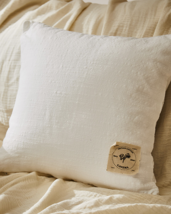 Fodera per cuscino in cotone vintage colore bianco in varie misure