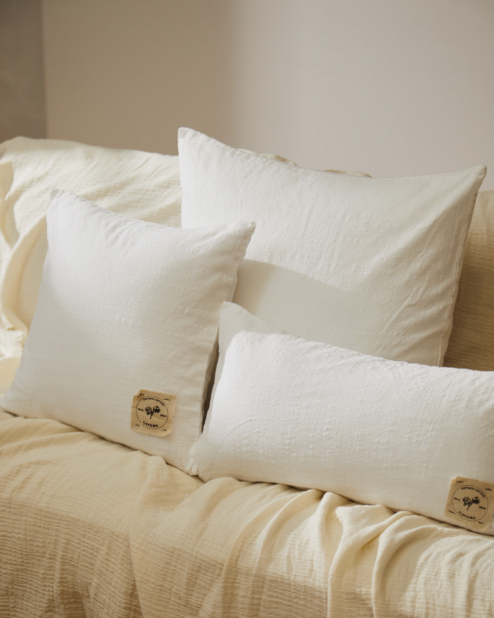 Fodera per cuscino in cotone vintage colore bianco in varie misure