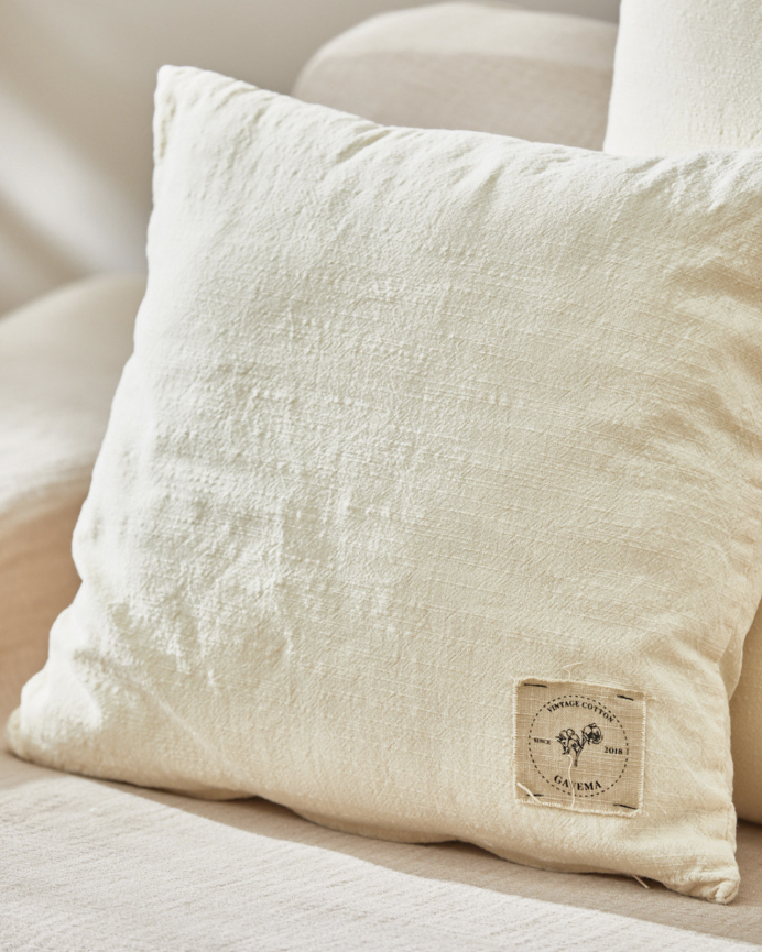 Fodera per cuscino in cotone vintage colore naturale in varie misure